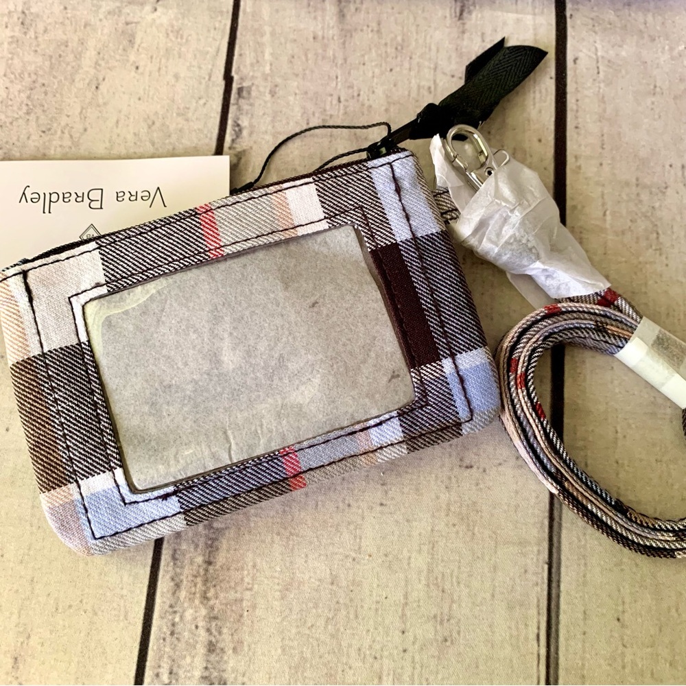 New Vera Bradley Perfectly Plaid Zip ID Case & Lanyard. Retail $45+ - Picture 1 of 5